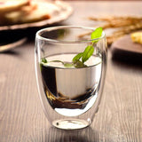 Tasse en verre borosilicate à double paroi résistant à la chaleur (350 ml)