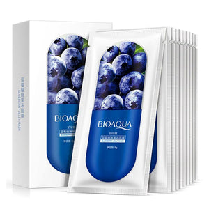 Soin du visage masque aux extraits naturels de Blueberry Bioaqua (Pack de 10)