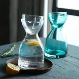 Pichet à eau contemporain en verre transparent large avec tasse (800 ml)