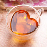 Tasse à thé en verre en forme de coeur résistant à la chaleur (240 ml)
