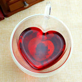 Tasse à thé en verre en forme de coeur résistant à la chaleur (240 ml)