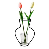 Vase moderne minimaliste nordique/en fer noir à fleurs (divers designs)