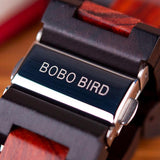 Montre pour homme en bois inspiré d’un design mécanique santal rouge Bobo Bird