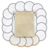 Tampons démaquillants réutilisables en coton de bambou avec sac de lavage