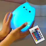 Veilleuse pour enfant à LED à couleurs changeantes motif de chat