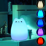 Veilleuse pour enfant à LED à couleurs changeantes motif de chat