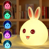 Veilleuse pour enfants à LED à couleurs changeantes motif de lapin