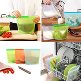 Sacs de rangement en silicone pour aliments au réfrigérateur et au congélateur (pack de 4)